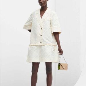 Ganni Stripe Taffeta Mini Dress